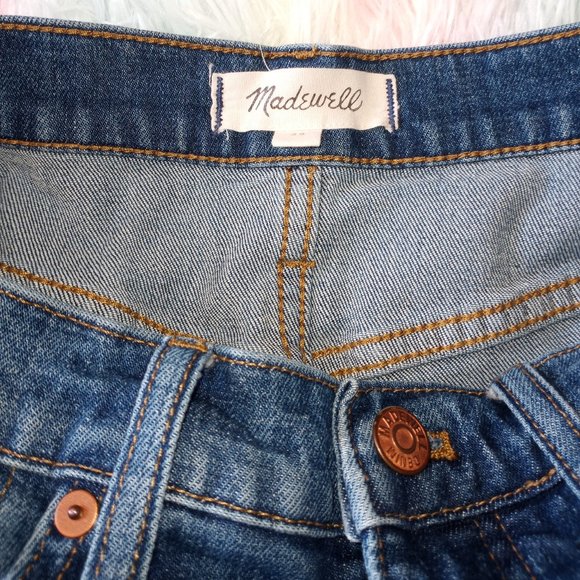 Madewell Boyfriend Blue Denim Jean Raw Hem Shorts - Picture 4 of 4